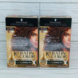 2x Schwarzkopf Keratin Color Permanent Intense Hair Color-Crimson #9.89